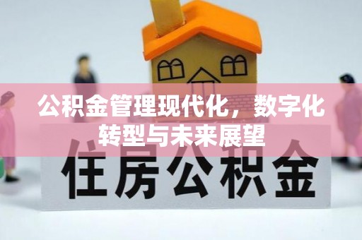 中牟公积金管理现代化，数字化转型与未来展望